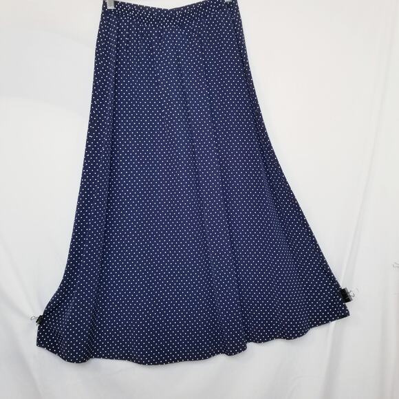 Unbranded Women's Navy Polka Dot Button Up Front A-Line Skirt See Measurements - Picture 3 of 4
